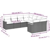 vidaXL 8-dijelni set vrtnih sofa od poliratana s jastucima crni | shoptok.hr