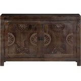 vidaXL komoda izrezljana 110x35x70 cm trden mangov les | Shoptok.si