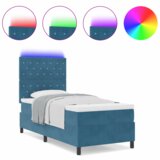  LED Box Spring Postelja Temno modra 90 x 190 cm blago, (5000126404) | Shoptok.si