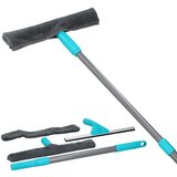 Alpina komplet / set za čiščenje oken, 5 kos, teleskopski ročaj, strgalo, čistilec oken, 2x krpa iz mikrovlaken, kovina, siva, modra, (22114325) | Shoptok.si