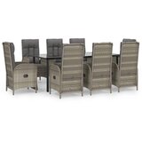  9-dijelni vrtni blagovaonski set crno-sivi od poliratana | Eponuda.com