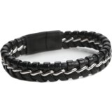 INF Moška zapestnica z manšeto iz pletenega PU usnja S, (21535769) | Shoptok.si