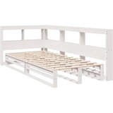  Knjižna postelja brez vzmetnice bela 100x200 cm trdna borovina | Shoptok.si