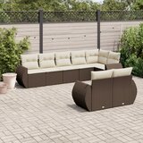  8-dijelni set vrtnih sofa s jastucima smeđi od poliratana | shoptok.hr