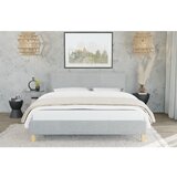 Ropez Siva oblazinjena zakonska postelja z letvenim dnom 200x200 cm Tina – | Shoptok.si