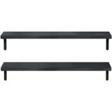  Zidne police 2 kom 100 x 23 5 cm crne nehrđajući čelik | shoptok.hr