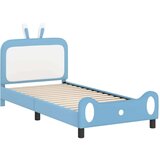  Otroški posteljni okvir z vznožjem Modra 90 x 190 cm PU, (5000104809) | Shoptok.si