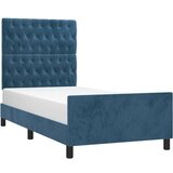  Okvir za krevet s uzglavljem tamnoplavi 100x200 cm baršunasti | shoptok.hr