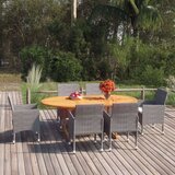  7-dijelni vrtni blagovaonski set od poliratana sivi | shoptok.hr