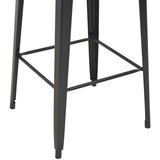  Barski stol crni 60 x 60 x 108 cm od masivne borovine i čelika | Eponuda.ba