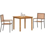  Vrtni set za objed 3 pcs Siva Čvrsto drvo akacije | shoptok.hr