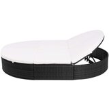 Vanjski Zunanji ležalnik z blazino poli ratan črn, (20662396) | Shoptok.si
