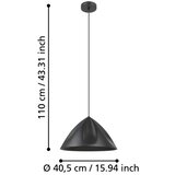 Eglo Visilica Podere E27 40W crna | shoptok.hr