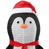 vidaXL Figura snežnega pingvina Toplo bela 78 x 88 x 180 cm blago | Shoptok.si