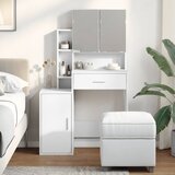vidaXL Toaletna mizica z omarico bela 80x35x132 cm Cene