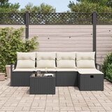  Set sofe s jastukom s pohranom 6 pcs Crna i Krema poliratan | shoptok.hr