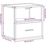 vidaXL Stenska nočna omarica dimljen hrast 40x31x39,5 cm | Shoptok.si
