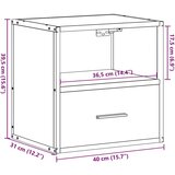 vidaXL Zidni noćni ormarić dimljeni hrast 40x31x39,5 cm | shoptok.hr