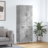 vidaXL Visoka komoda siva betona 69 5x34x180 cm od konstruiranog drva | shoptok.hr