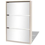 vidaXL Ormarić za Cipele s Ogledalom Boja Hrastovine 63x17x102,5 cm | shoptok.hr