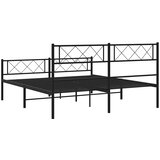  Metalni okvir kreveta uzglavlje i podnožje crni 150x200 cm | shoptok.hr