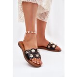 Boto Women's Flat Sandals With Golden Studs Black Nalothiel | ePonuda.com