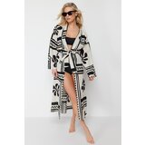 Trendyol Floral Patterned Belted Maxi Woven 100% Cotton Kimono & Kaftan | shoptok.hr