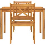  Vrtni set za objed 3 kom. Smeđa Čvrsto drvo akacije 110 x 110 x 74 cm | Shoptok.si