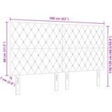  LED vzglavje z LED lučmi Diamantni Temno modra 80 cm Žamet, (5000044036) | Shoptok.si