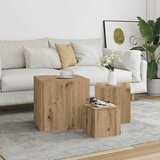  Pomoćni stolići 3 kom. Zanatski izrađeno drvo hrasta | shoptok.hr