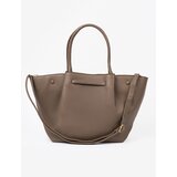 Shelvt Taupe tote bag with clasp | Shoptok.si