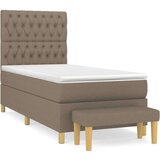  Box spring postelja z vzmetnico taupe 100x200 cm blago | Shoptok.si