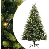 vidaXL Umjetna sklapa jelka za Božić s 300 LED dioda Zelena 240 cm | shoptok.hr