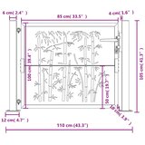  Vrtna vrata antracit boje 100x100 cm, dizajn od čelika i bambusa | shoptok.hr