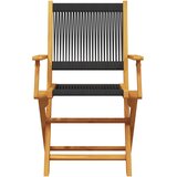  3-dijelni bistro set od polipropilen i masivnog drva crni | shoptok.hr