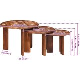  Stolovi za slaganje 3 pcs Šareni Čvrsto reciklirano drvo | shoptok.hr