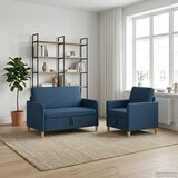  Set sofe s pohranom 2 pcs Plava Poliester | shoptok.hr