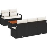  Set vrtne garniture s jastučićima Crna Poli Ratan Akacija Dvosed s pohranom i jastučićima Crna Poli Ratan | shoptok.hr