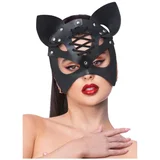 Fever Mock Leather Cat Mask Black