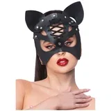 Mock Leather Cat Mask Black