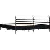  Okvir za krevet crni 180 x 200 cm konstruirano drvo i metal | shoptok.hr