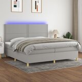  box spring s madracem LED svjetlosivi 200x200 cm tkanina | shoptok.hr
