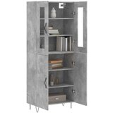  Visoka komoda siva betona 69 5x34x180 cm od konstruiranog drva | shoptok.hr