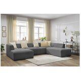 Bobochic Paris Tamno siva kutna garnitura od samta (s desnim kutom/u obliku slova "U") Megeve – | shoptok.hr