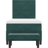 Box Spring Krevet s Madracem i Klupom Tamnozeleni 90x190 cm Baršun | shoptok.hr