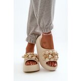 Boto Women's Foam Slides with Decorations on Thick Sole Light Beige Bremavia | ePonuda.com