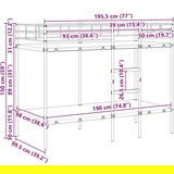 vidaXL Dvoposteljna postelja brez ležišča Bela 100x190 cm Steel | Shoptok.si