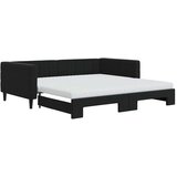  Dnevni krevet na razvlačenje s madracima crni 100x200 cm baršun | shoptok.hr