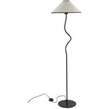 Bela/črna tekstilna zatemnitvena stoječa svetilka (višina 148 cm) Juliet –