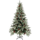 vidaXL božićno drvce sa šiškama zeleno-bijelo 195 cm pvc i pe | shoptok.hr